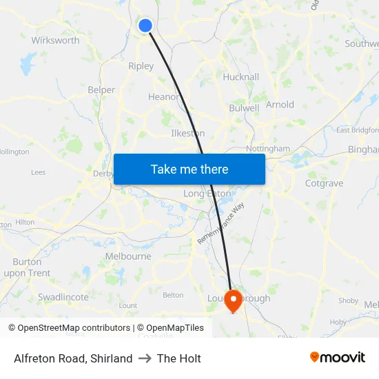 Alfreton Road, Shirland to The Holt map