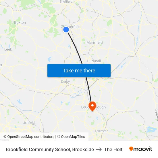 Brookfield Community School, Brookside to The Holt map