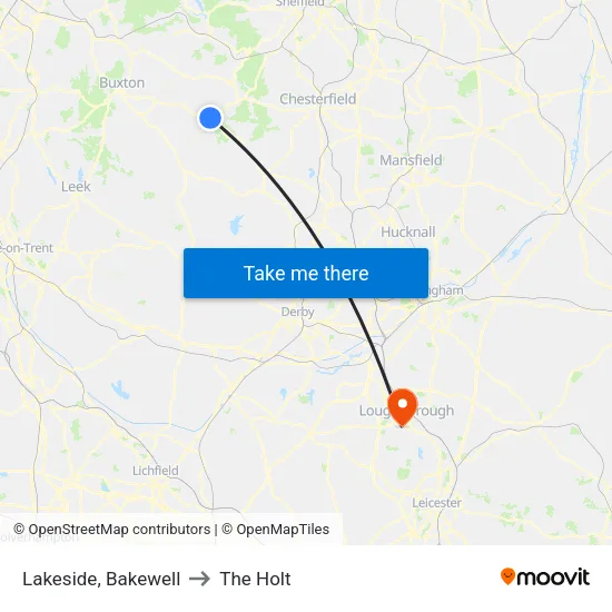 Lakeside, Bakewell to The Holt map