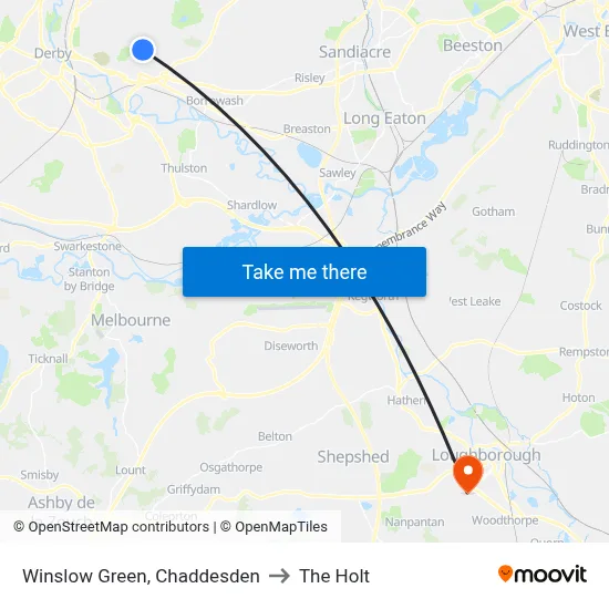 Winslow Green, Chaddesden to The Holt map