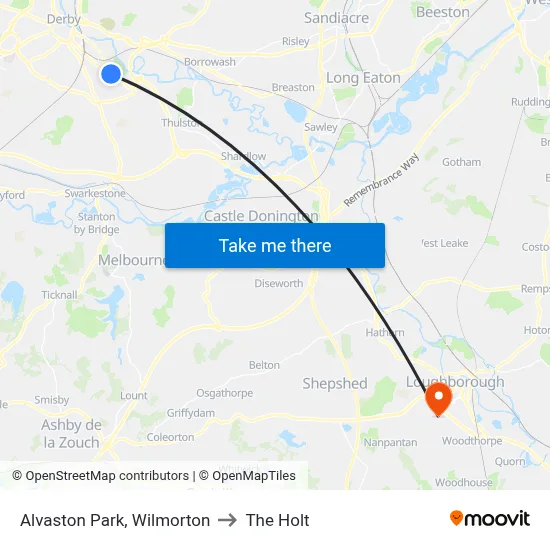 Alvaston Park, Wilmorton to The Holt map