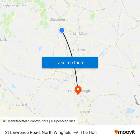 St Lawrence Road, North Wingfield to The Holt map