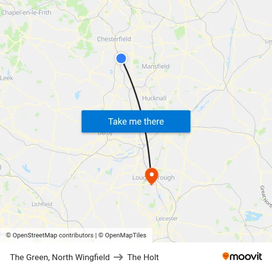 The Green, North Wingfield to The Holt map