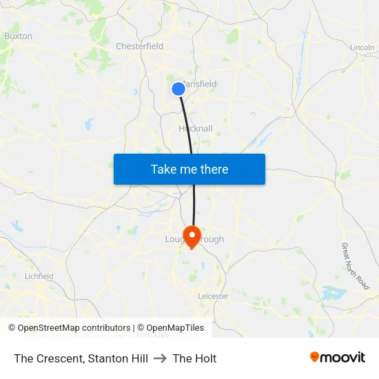 The Crescent, Stanton Hill to The Holt map