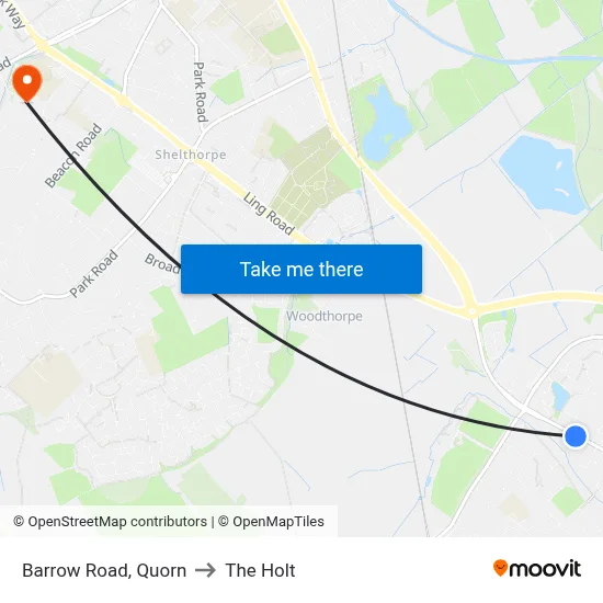 Barrow Road, Quorn to The Holt map
