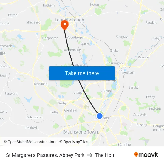 St Margaret's Pastures, Abbey Park to The Holt map