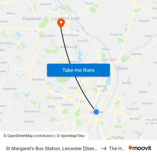 St Margaret's Bus Station, Leicester [Stand Sc] to The Holt map
