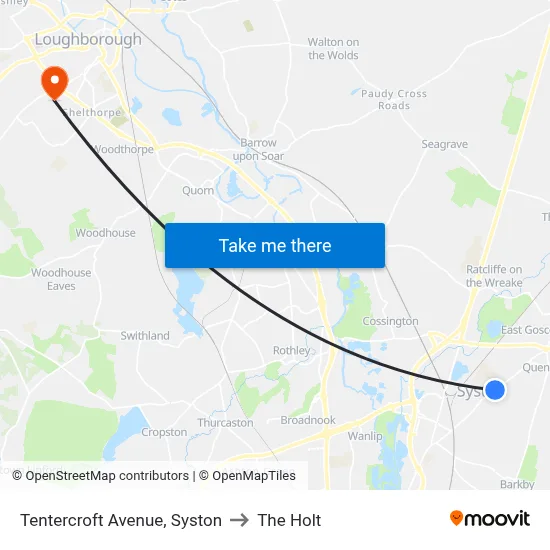Tentercroft Avenue, Syston to The Holt map