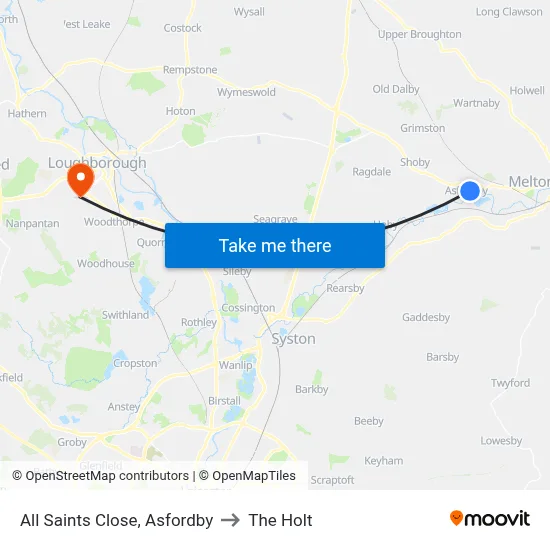 All Saints Close, Asfordby to The Holt map