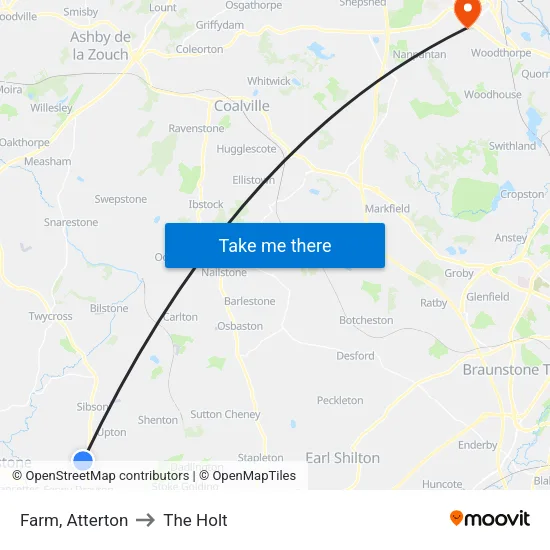 Farm, Atterton to The Holt map