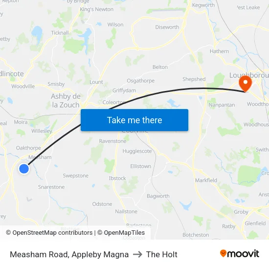 Measham Road, Appleby Magna to The Holt map
