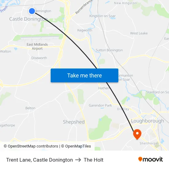 Trent Lane, Castle Donington to The Holt map
