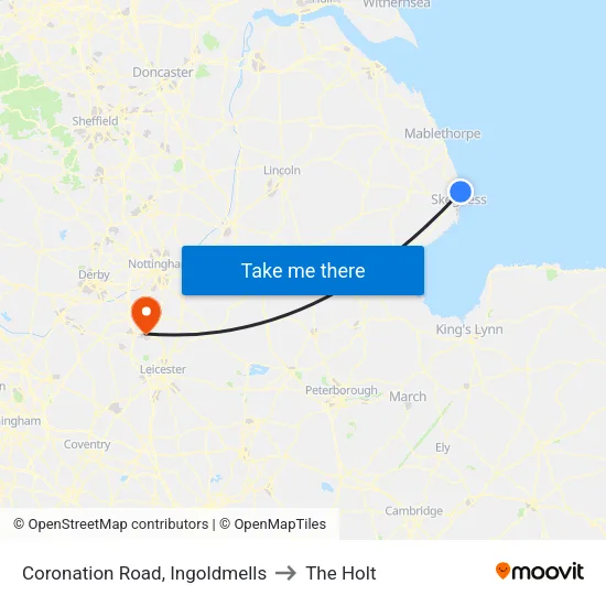 Coronation Road, Ingoldmells to The Holt map