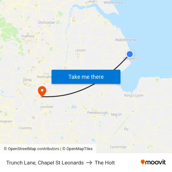 Trunch Lane, Chapel St Leonards to The Holt map