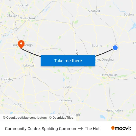 Community Centre, Spalding Common to The Holt map