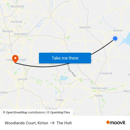 Woodlands Court, Kirton to The Holt map
