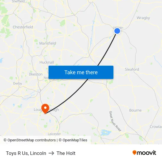 Toys R Us, Lincoln to The Holt map