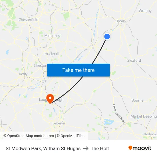 St Modwen Park, Witham St Hughs to The Holt map
