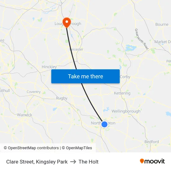 Clare Street, Kingsley Park to The Holt map