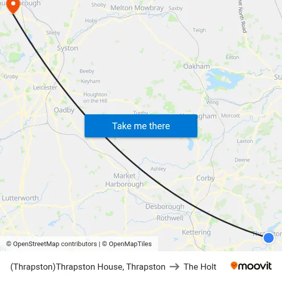 (Thrapston)Thrapston House, Thrapston to The Holt map
