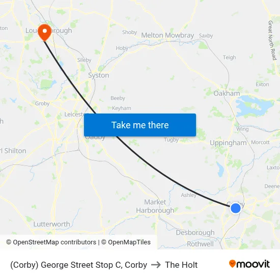 (Corby) George Street Stop C, Corby to The Holt map