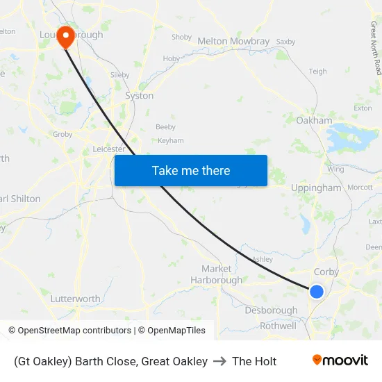 (Gt Oakley) Barth Close, Great Oakley to The Holt map