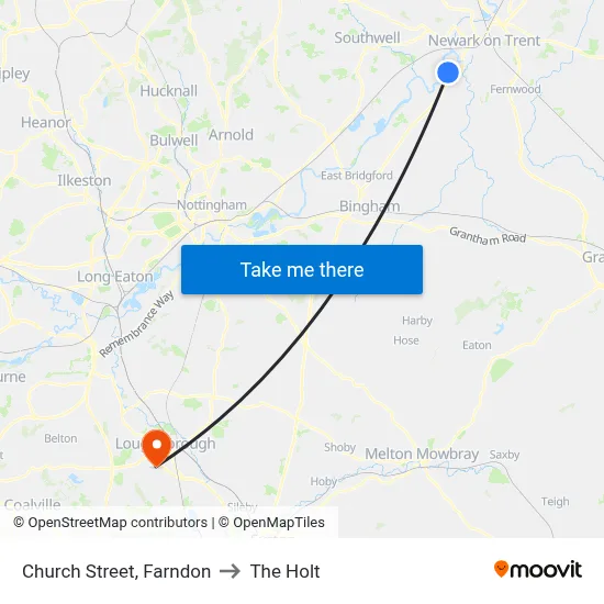 Church Street, Farndon to The Holt map