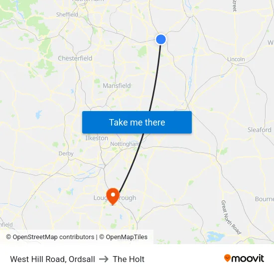 West Hill Road, Ordsall to The Holt map