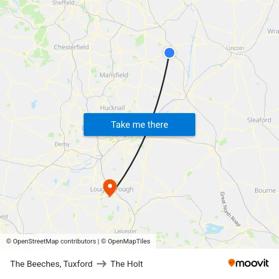 The Beeches, Tuxford to The Holt map