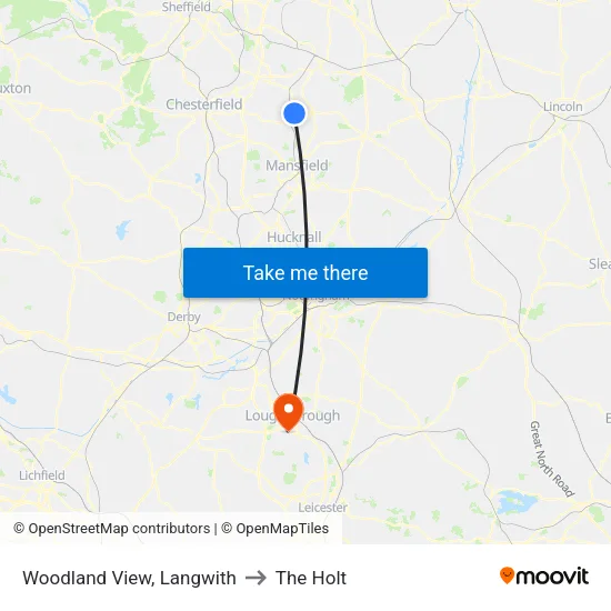 Woodland View, Langwith to The Holt map