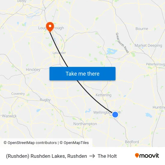 (Rushden) Rushden Lakes, Rushden to The Holt map