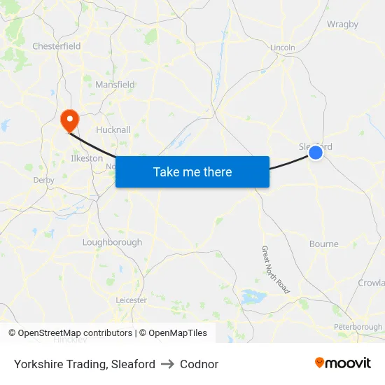 Yorkshire Trading, Sleaford to Codnor map