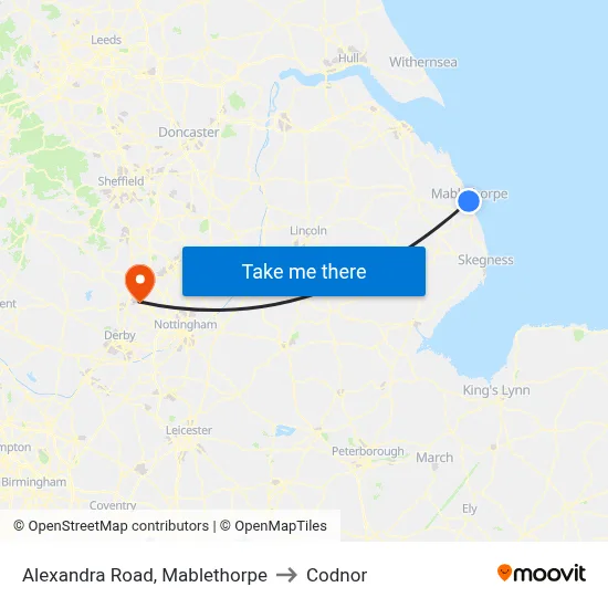 Alexandra Road, Mablethorpe to Codnor map