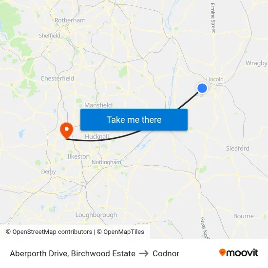 Aberporth Drive, Birchwood Estate to Codnor map