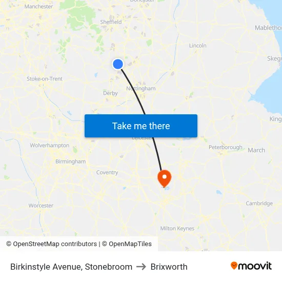 Birkinstyle Avenue, Stonebroom to Brixworth map