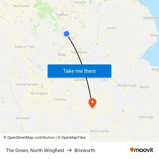 The Green, North Wingfield to Brixworth map