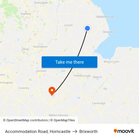 Accommodation Road, Horncastle to Brixworth map