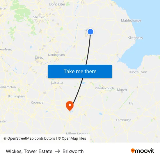 Wickes, Tower Estate to Brixworth map