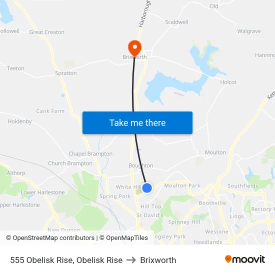 555 Obelisk Rise, Obelisk Rise to Brixworth map