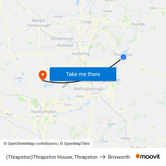 (Thrapston)Thrapston House, Thrapston to Brixworth map