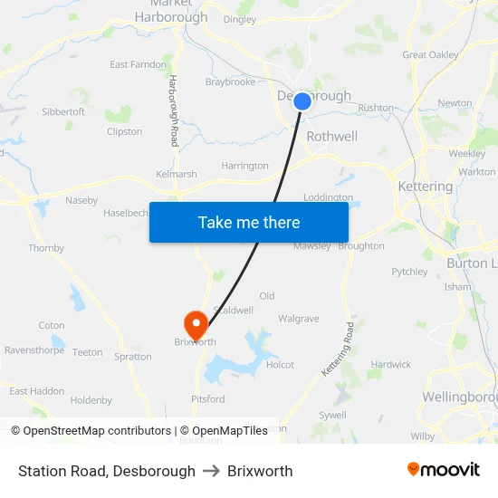 Station Road, Desborough to Brixworth map