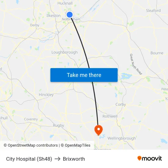 City Hospital (Sh48) to Brixworth map