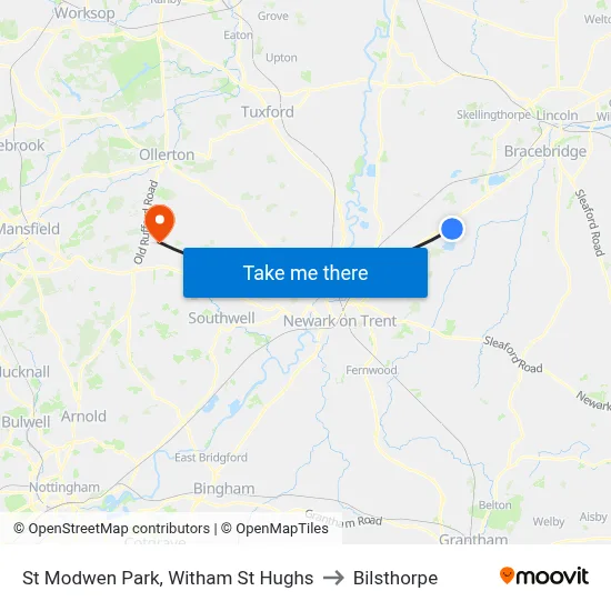St Modwen Park, Witham St Hughs to Bilsthorpe map