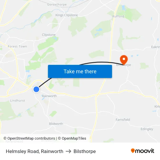 Helmsley Road, Rainworth to Bilsthorpe map