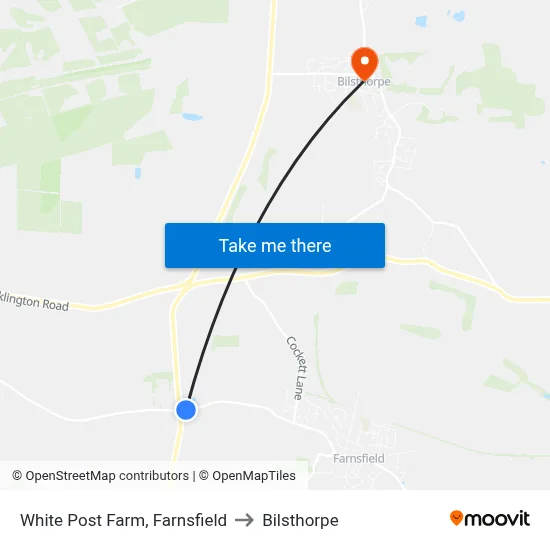 White Post Farm, Farnsfield to Bilsthorpe map