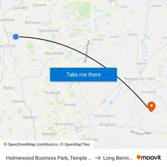 Holmewood Business Park, Temple Normanton to Long Bennington map