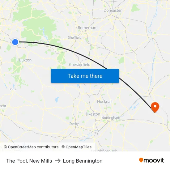The Pool, New Mills to Long Bennington map