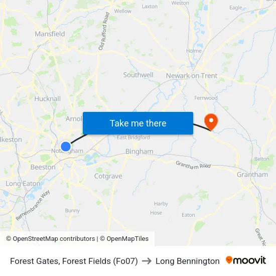 Forest Recreational Ground, Forest Fields (Fo07) to Long Bennington map