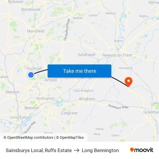 Sainsburys Local, Ruffs Estate to Long Bennington map