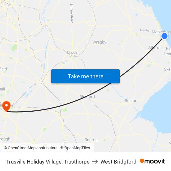 Trusville Holiday Village, Trusthorpe to West Bridgford map